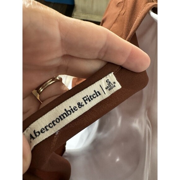 Abercrombie  Sweetheart Long Sleeve Blouse Woman - Brown Tan Size Small - Picture 5 of 9